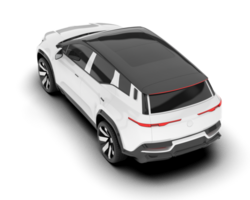 White city car isolated on transparent background. 3d rendering - illustration png