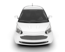 White city car isolated on transparent background. 3d rendering - illustration png