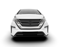 White modern car isolated on transparent background. 3d rendering - illustration png