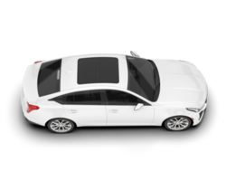 White city car isolated on transparent background. 3d rendering - illustration png