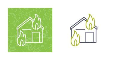 Unique Fire Consuming House Vector Icon