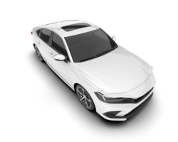 White city car isolated on transparent background. 3d rendering - illustration png