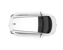 White city car isolated on transparent background. 3d rendering - illustration png