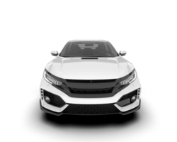 White city car isolated on transparent background. 3d rendering - illustration png