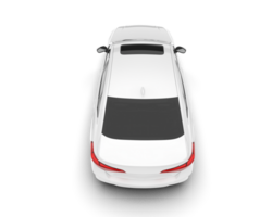 White city car isolated on transparent background. 3d rendering - illustration png