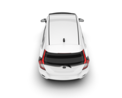 White city car isolated on transparent background. 3d rendering - illustration png