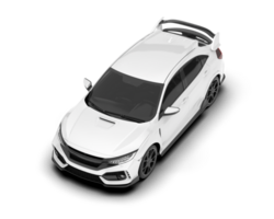 White city car isolated on transparent background. 3d rendering - illustration png