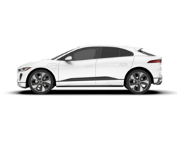 White city car isolated on transparent background. 3d rendering - illustration png