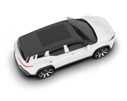 White city car isolated on transparent background. 3d rendering - illustration png