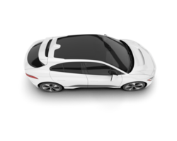 White city car isolated on transparent background. 3d rendering - illustration png