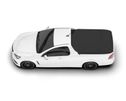 White city car isolated on transparent background. 3d rendering - illustration png