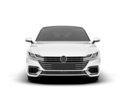 White modern car isolated on transparent background. 3d rendering - illustration png