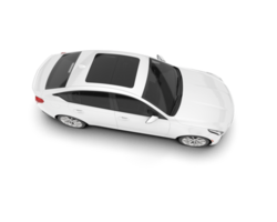 White city car isolated on transparent background. 3d rendering - illustration png