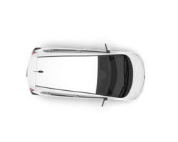 White city car isolated on transparent background. 3d rendering - illustration png