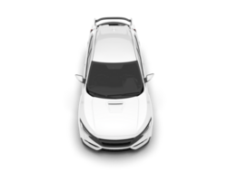 White city car isolated on transparent background. 3d rendering - illustration png