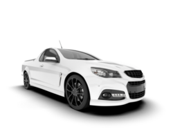 White city car isolated on transparent background. 3d rendering - illustration png