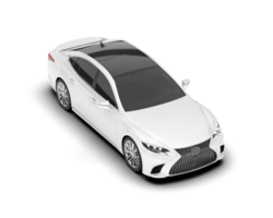 White modern car isolated on transparent background. 3d rendering - illustration png