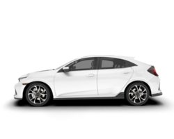 White modern car isolated on transparent background. 3d rendering - illustration png