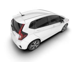 White city car isolated on transparent background. 3d rendering - illustration png