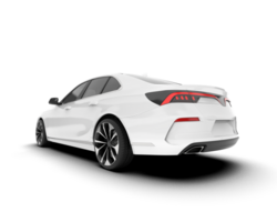 White city car isolated on transparent background. 3d rendering - illustration png