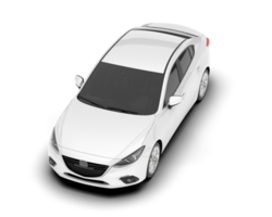 White modern car isolated on transparent background. 3d rendering - illustration png