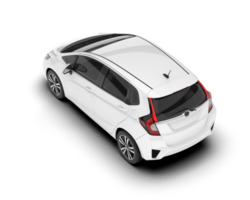 White city car isolated on transparent background. 3d rendering - illustration png