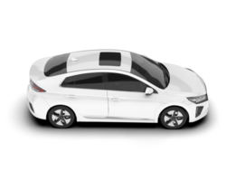 White city car isolated on transparent background. 3d rendering - illustration png