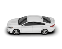 White modern car isolated on transparent background. 3d rendering - illustration png