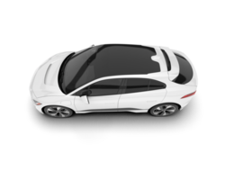 White city car isolated on transparent background. 3d rendering - illustration png