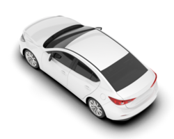 White modern car isolated on transparent background. 3d rendering - illustration png