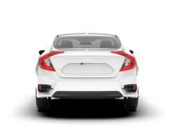 White modern car isolated on transparent background. 3d rendering - illustration png