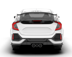 White city car isolated on transparent background. 3d rendering - illustration png