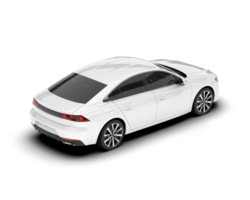 White modern car isolated on transparent background. 3d rendering - illustration png