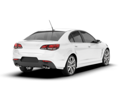 White modern car isolated on transparent background. 3d rendering - illustration png