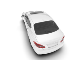 White city car isolated on transparent background. 3d rendering - illustration png