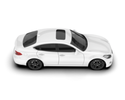 White city car isolated on transparent background. 3d rendering - illustration png