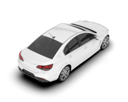 White modern car isolated on transparent background. 3d rendering - illustration png