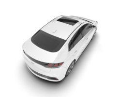 White city car isolated on transparent background. 3d rendering - illustration png