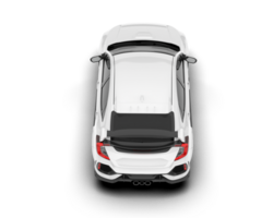 White city car isolated on transparent background. 3d rendering - illustration png