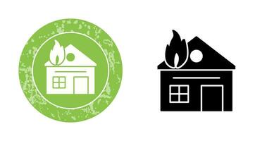 Unique House on Fire Vector Icon