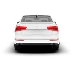 White city car isolated on transparent background. 3d rendering - illustration png