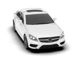 White modern car isolated on transparent background. 3d rendering - illustration png