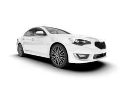 White city car isolated on transparent background. 3d rendering - illustration png