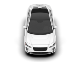 White city car isolated on transparent background. 3d rendering - illustration png