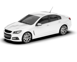 White modern car isolated on transparent background. 3d rendering - illustration png