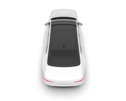 White city car isolated on transparent background. 3d rendering - illustration png