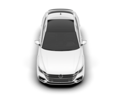 White modern car isolated on transparent background. 3d rendering - illustration png