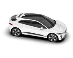 White city car isolated on transparent background. 3d rendering - illustration png