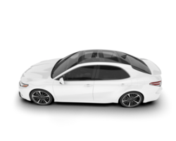 White modern car isolated on transparent background. 3d rendering - illustration png