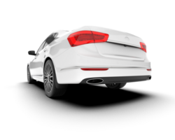 White city car isolated on transparent background. 3d rendering - illustration png